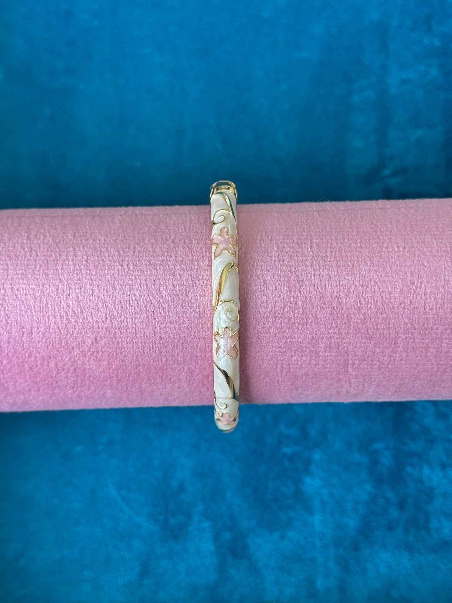 Pink/White Painted Bangle