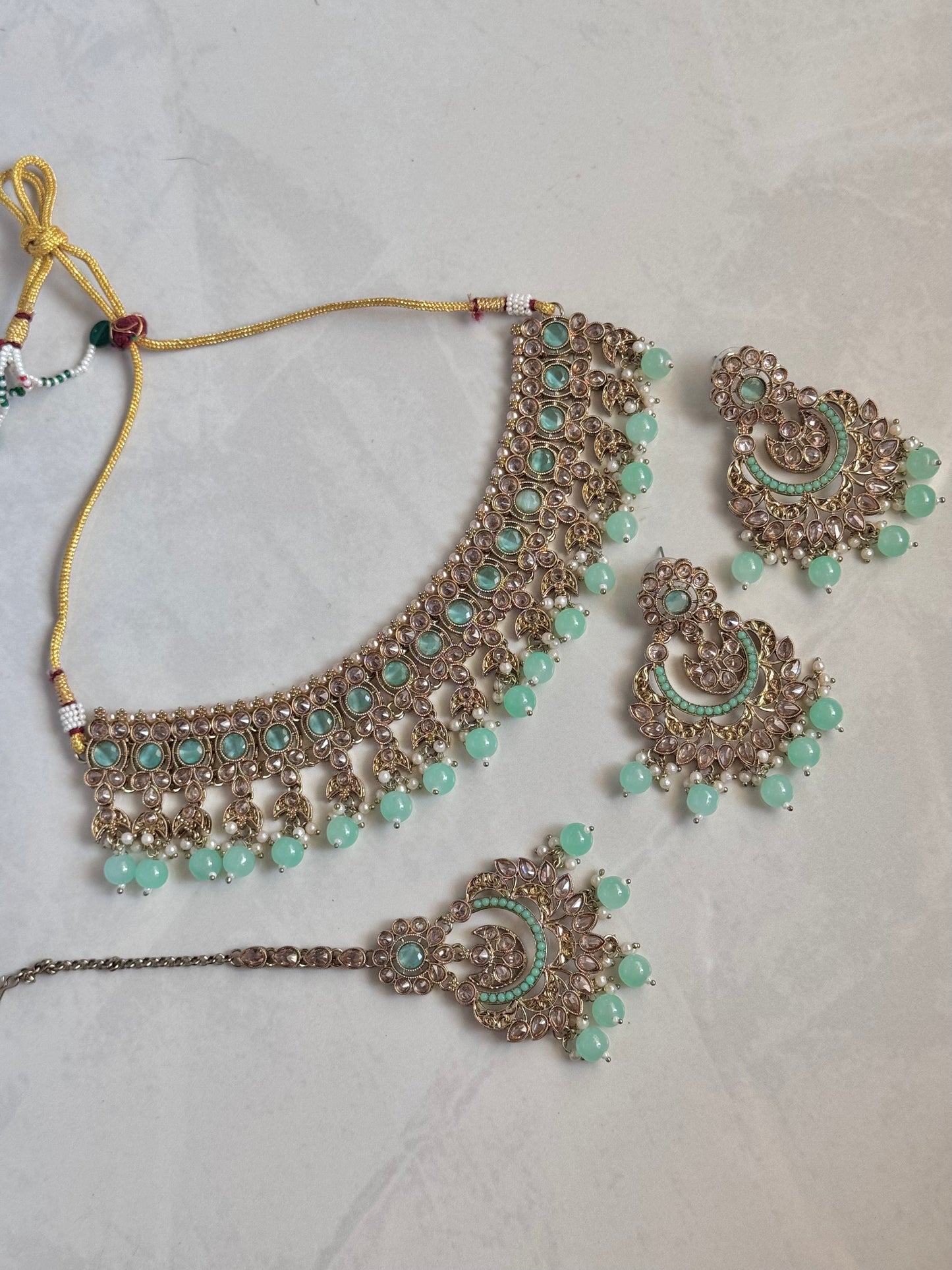 Neelum Choker Set - Mint
