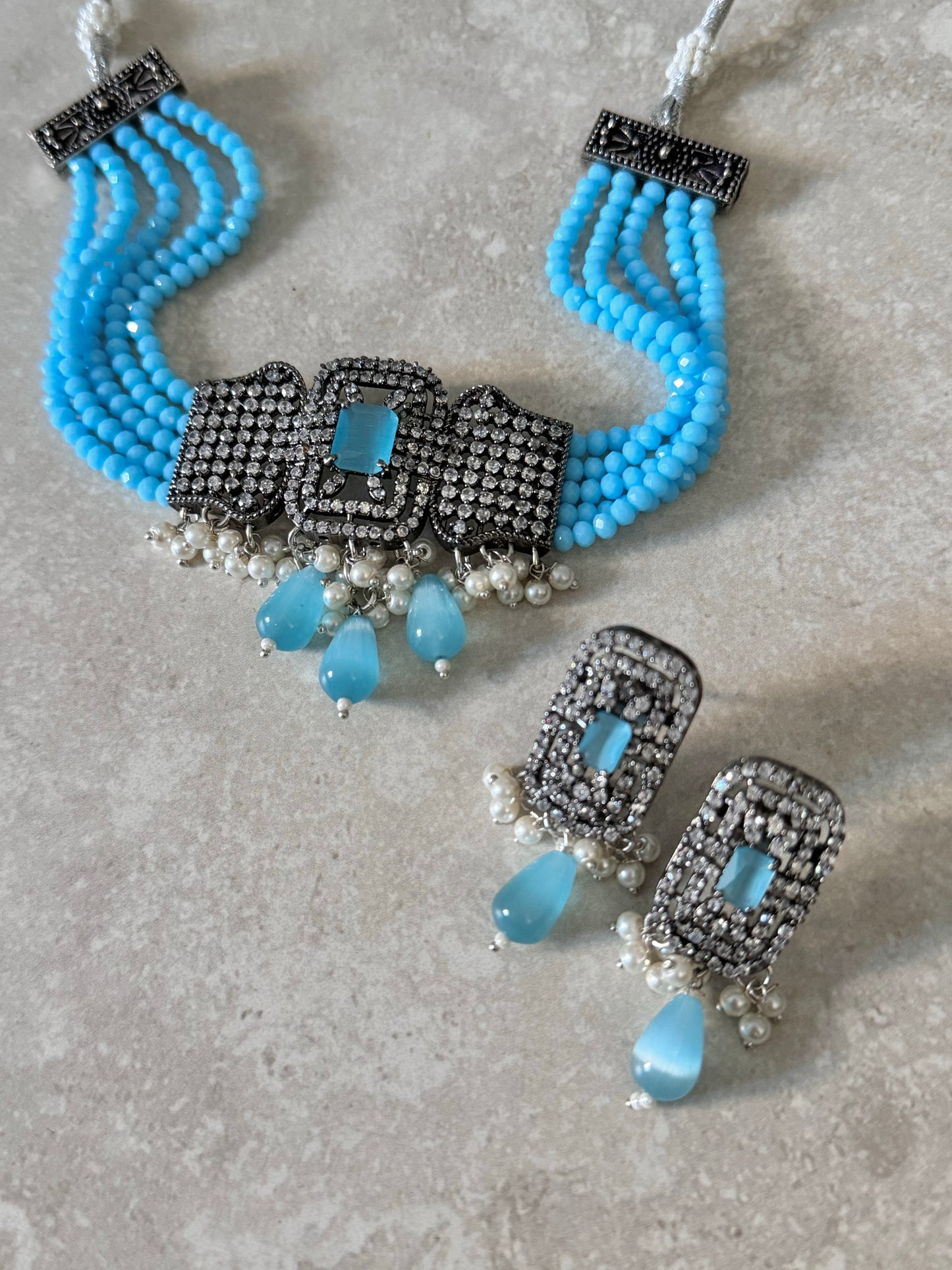 Rida Choker Set - Blue