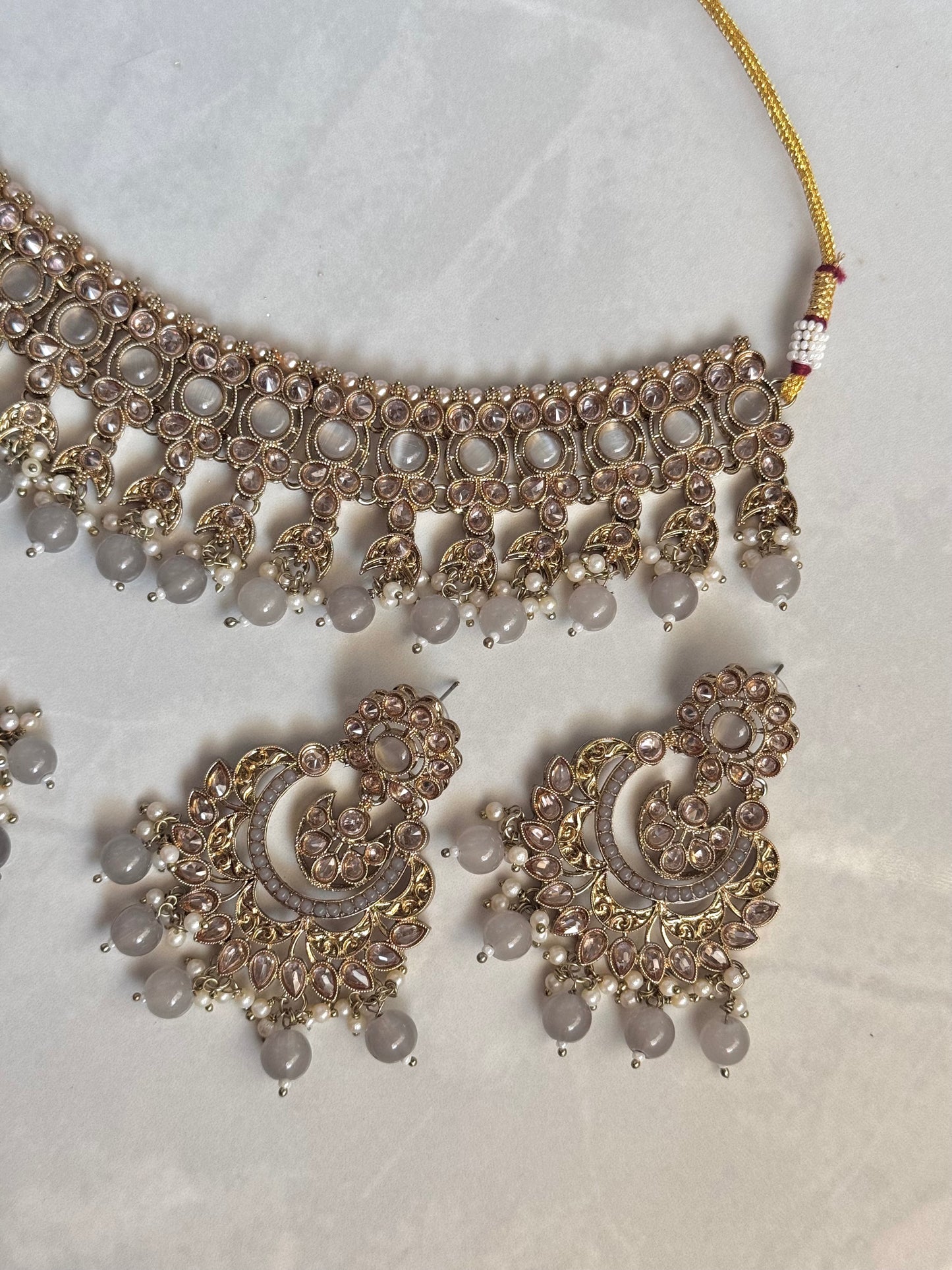 Neelum Choker Set - Grey