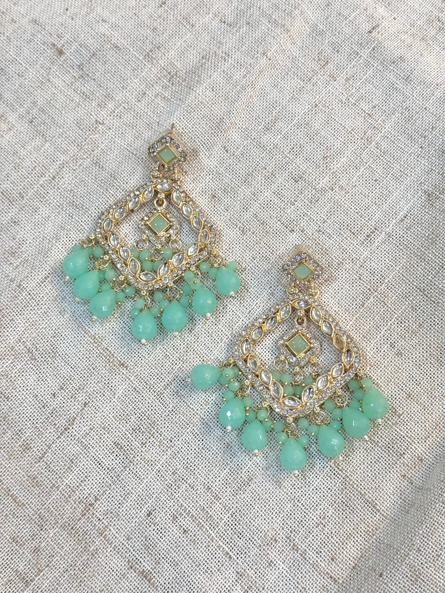 Navya Earrings - Light Teal