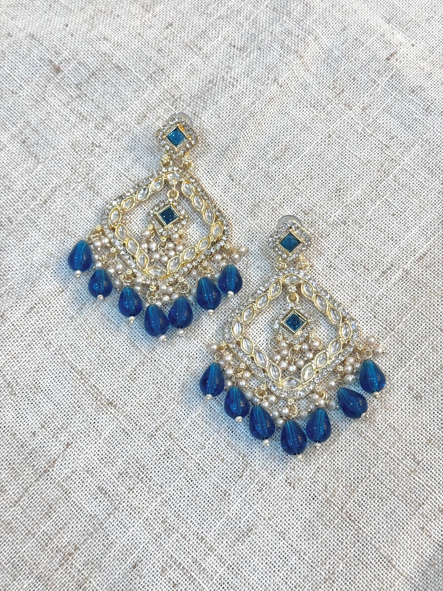 Navya Earrings - Blue