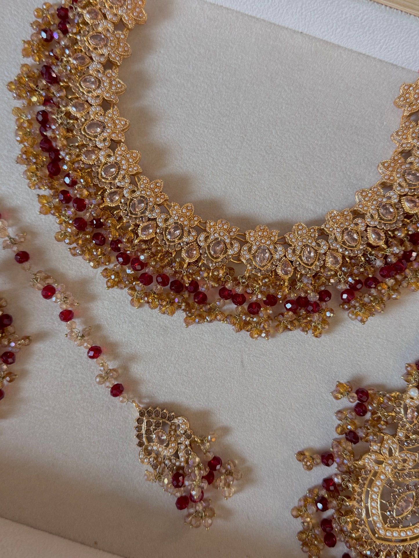 Rubina Small Bridal Set - Red/Gold