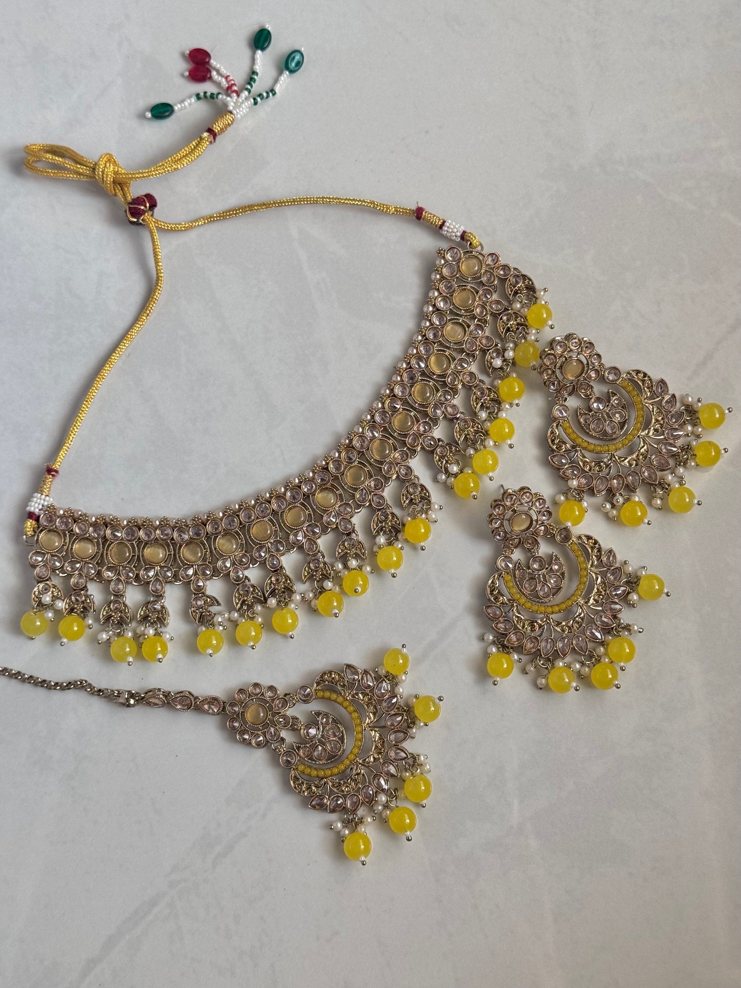 Neelum Choker Set - Yellow