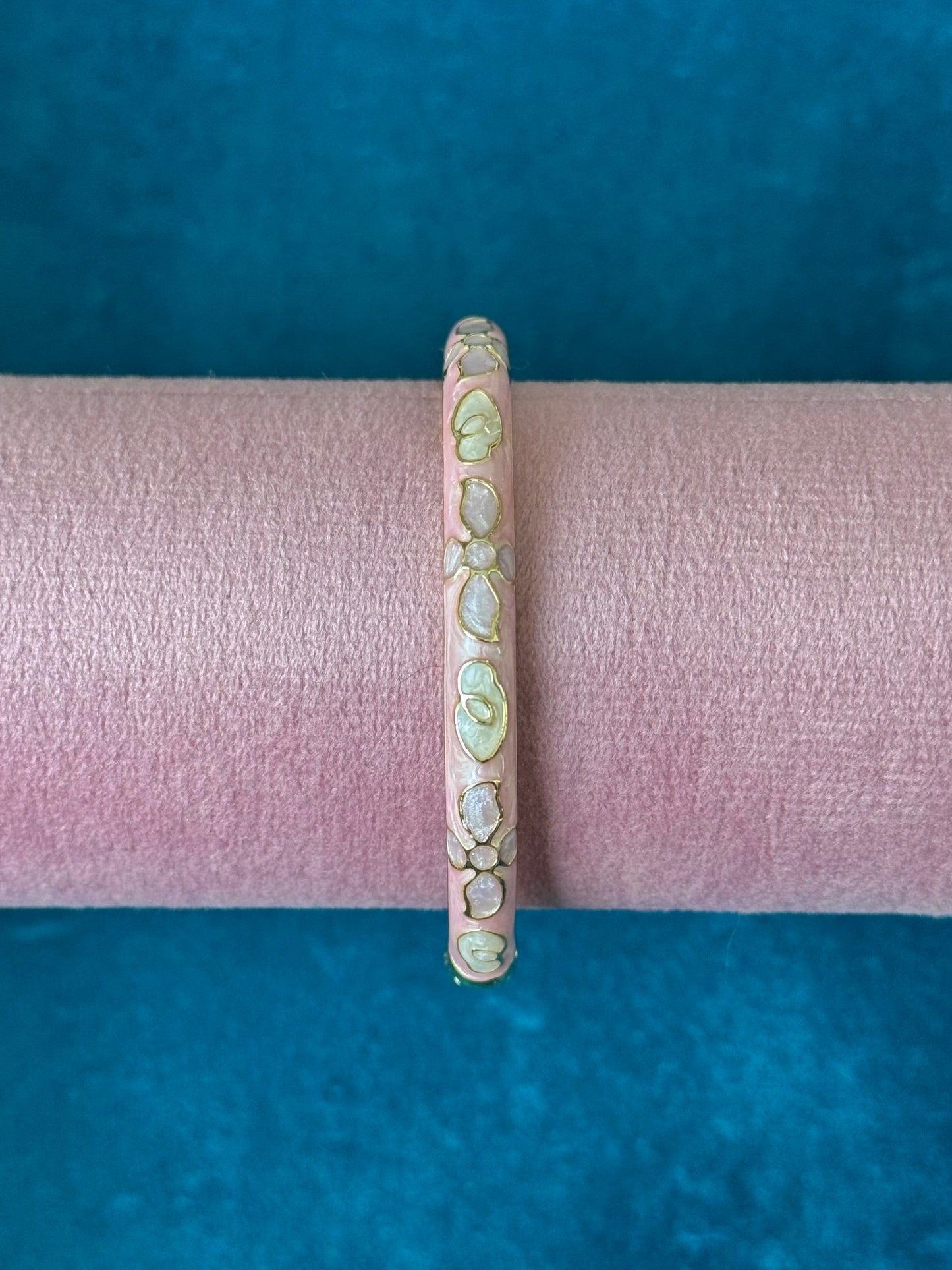Baby Pink Floral Painted Bangle