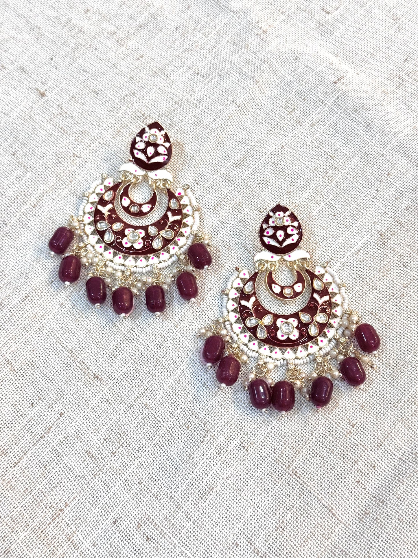 Myra Earrings - Maroon