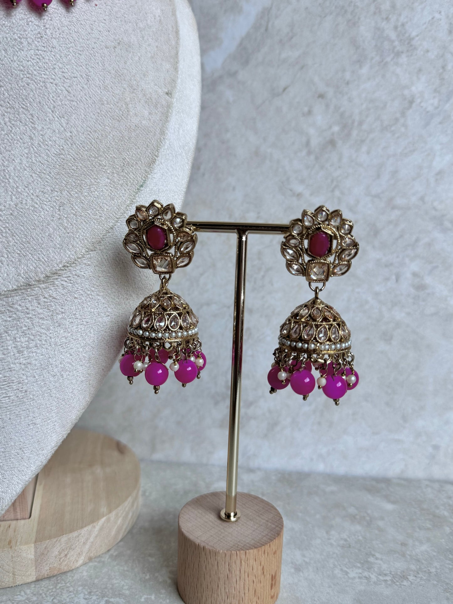 Minaya Choker Set - Hot Pink