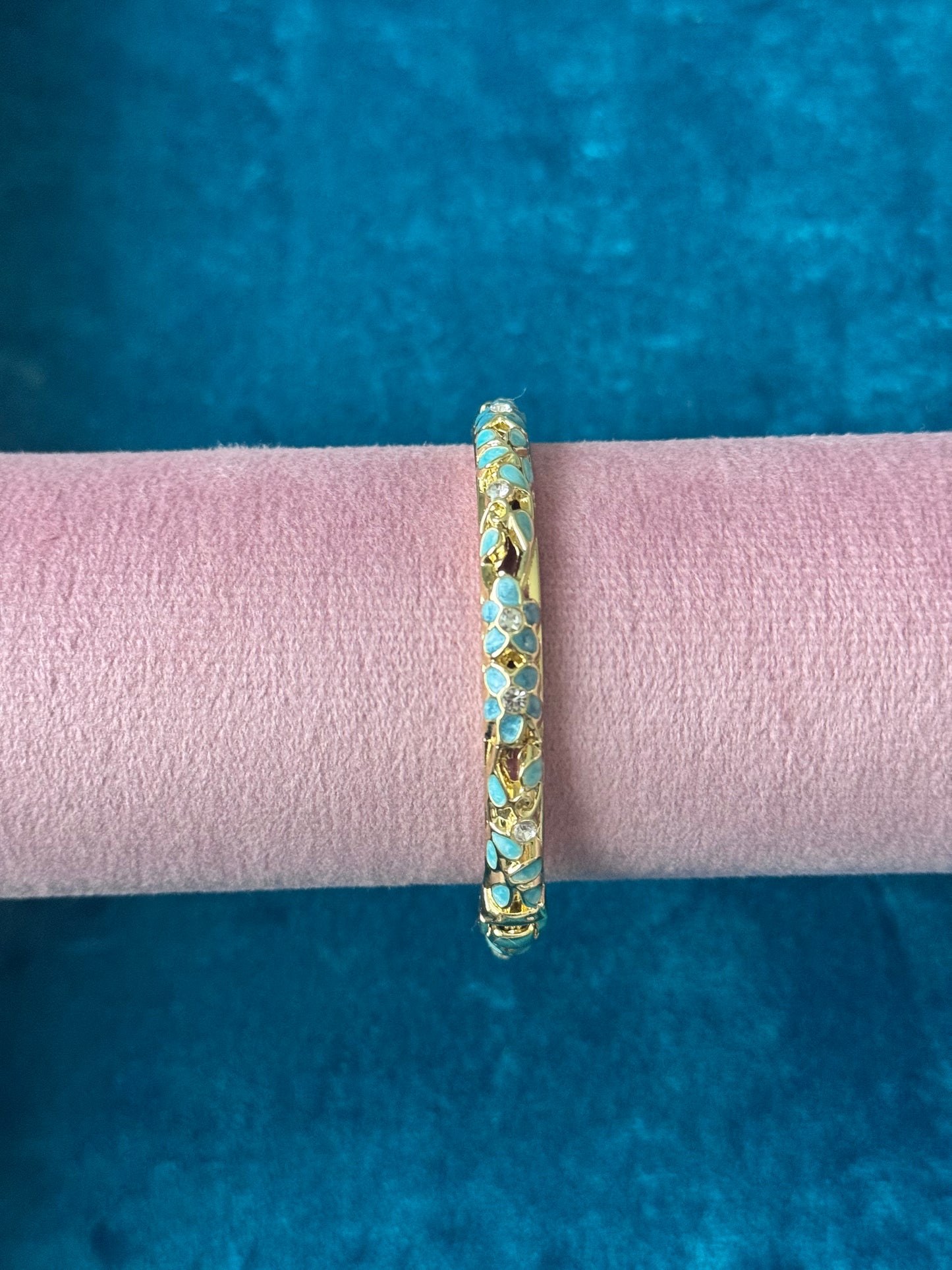 Blue Gold Painted Bangle
