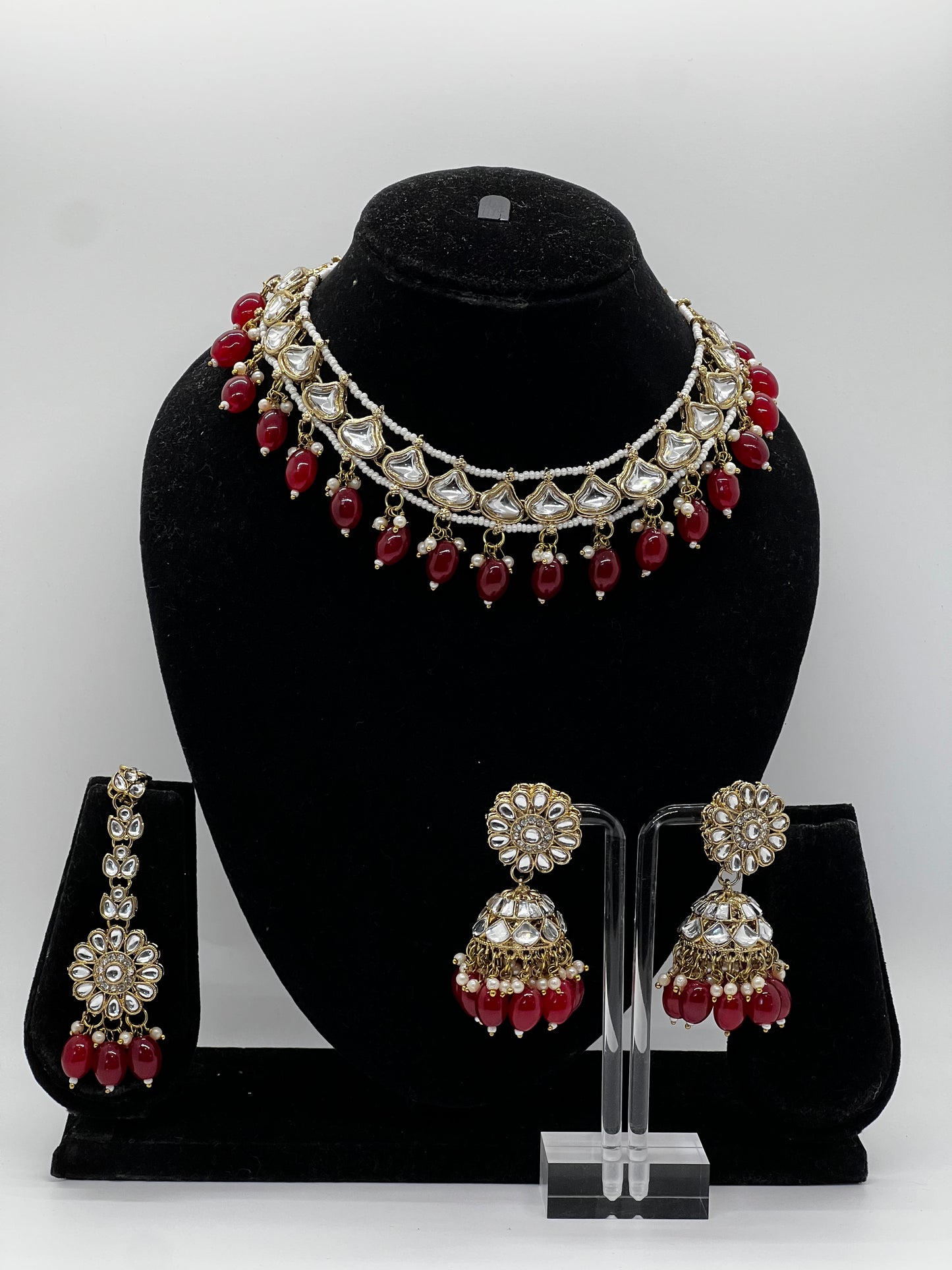 Sumaiya Necklace Set - Maroon