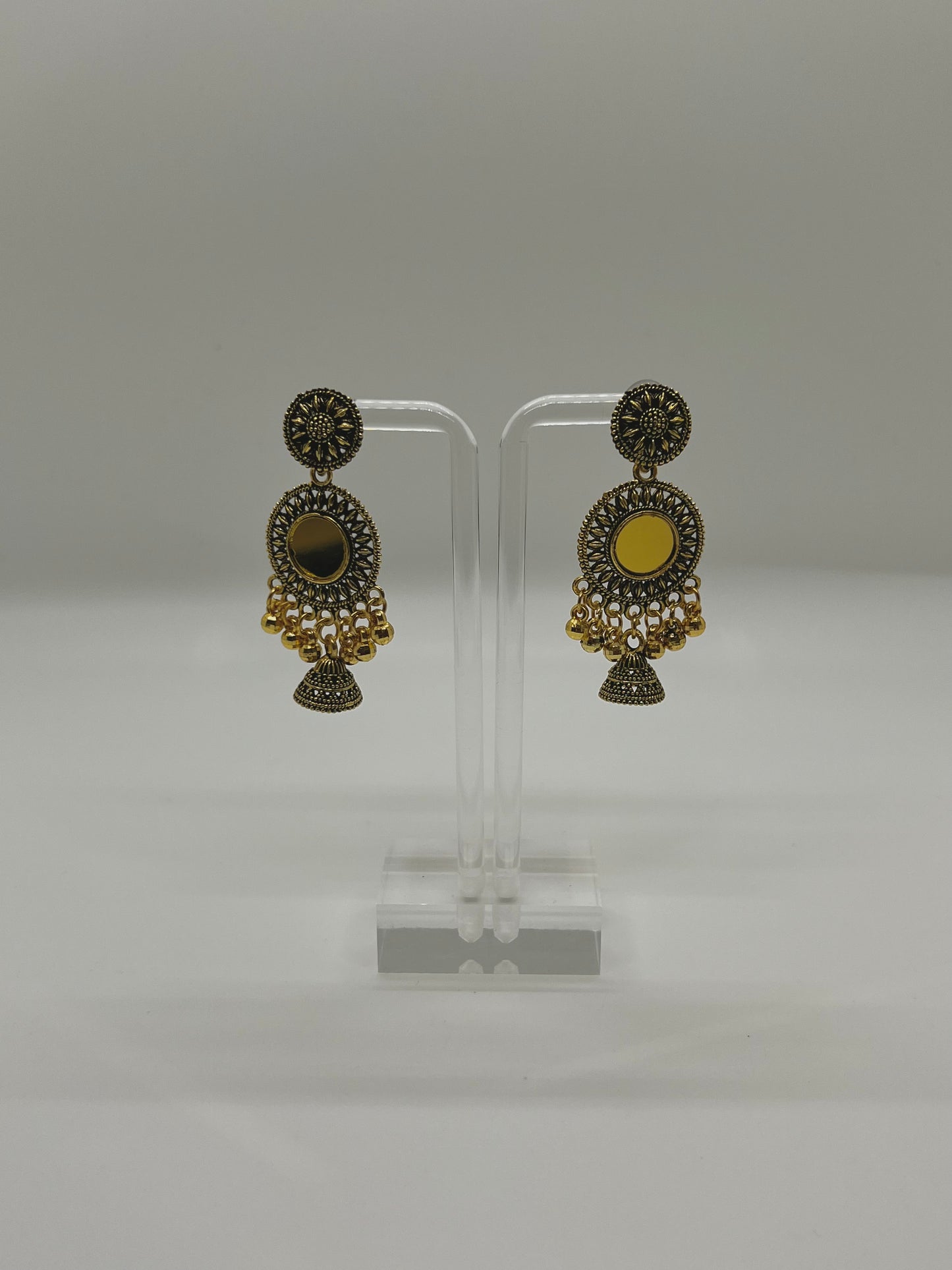 Golden Mirror Jhumka