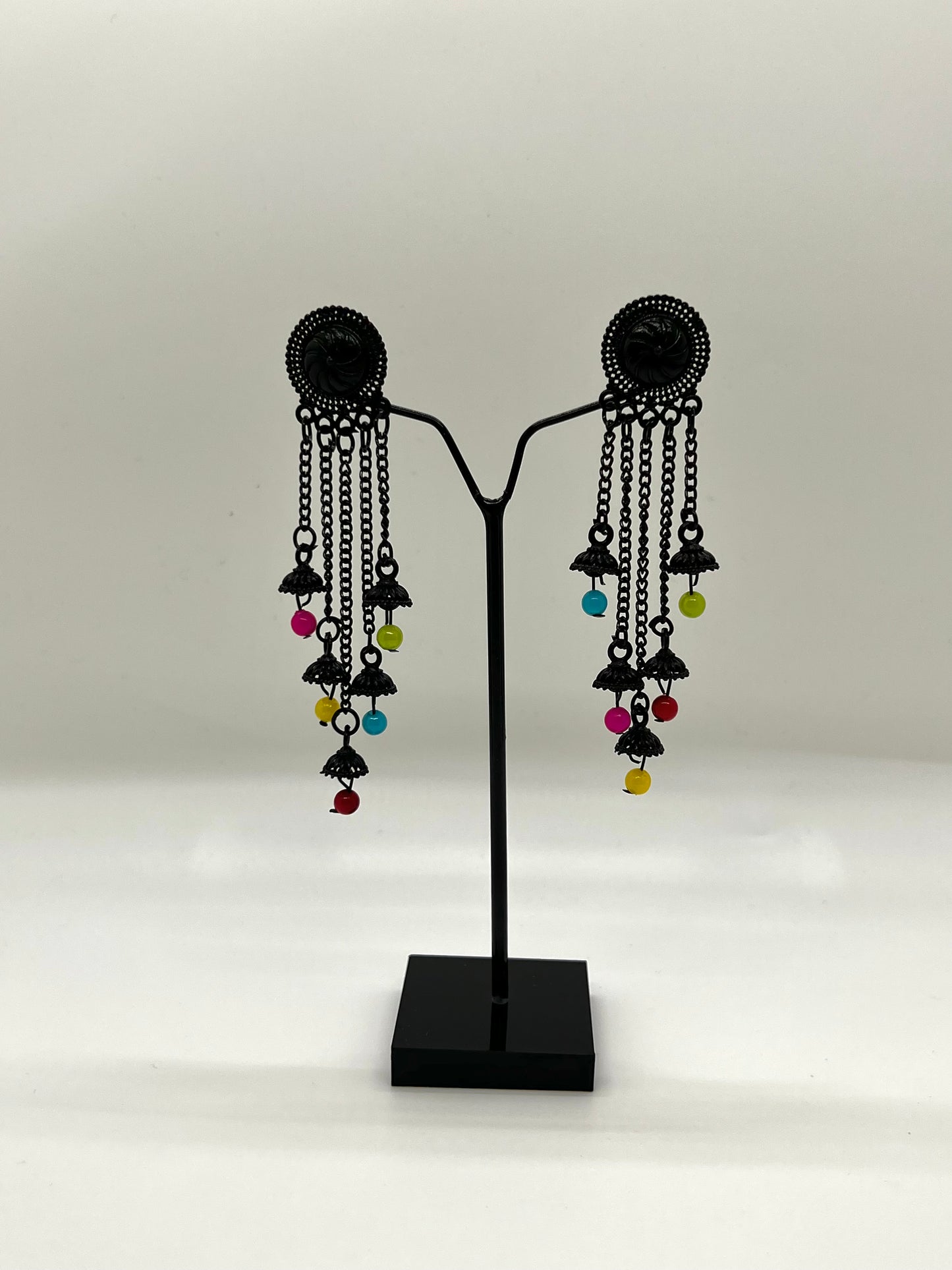 Black Multi Dangle Earrings