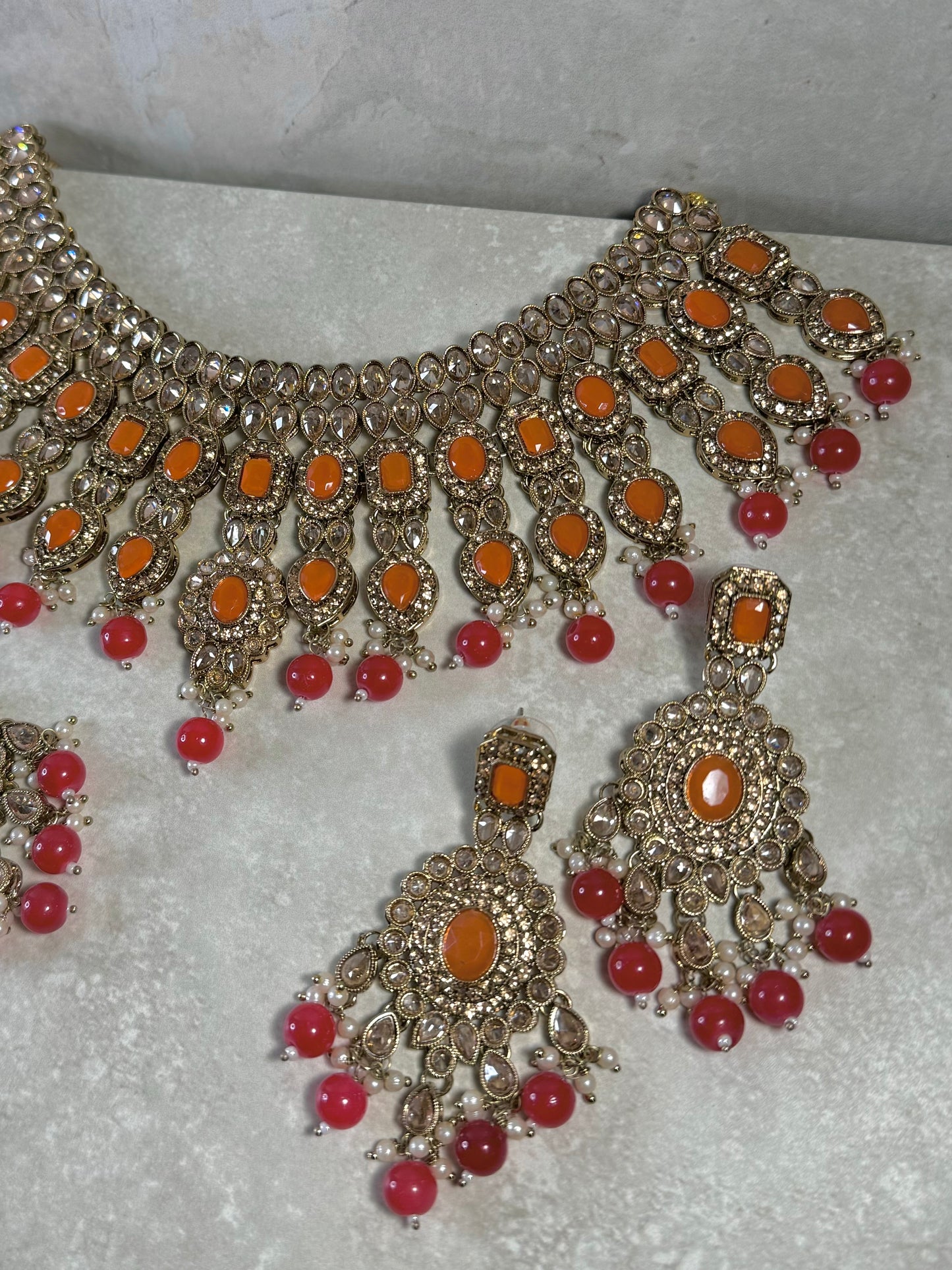 Mirfat Semi Bridal - Orange/Red