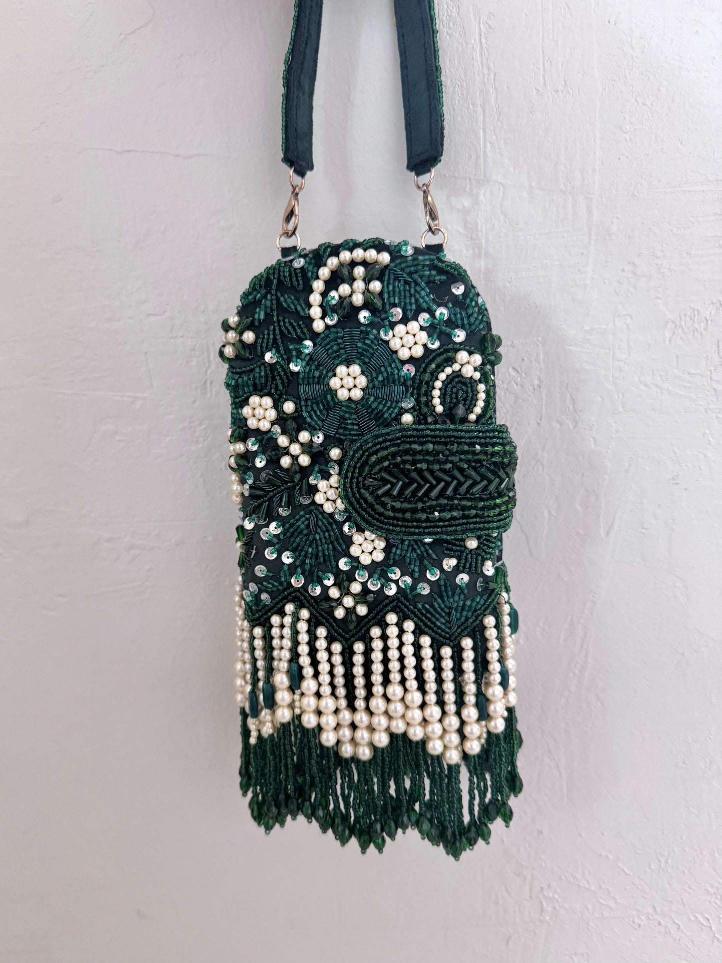 Amani Pearl Bag - Dark Green