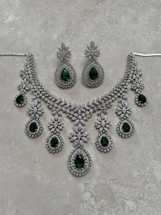 Inayah Necklace Set - Green (Heera Collection)