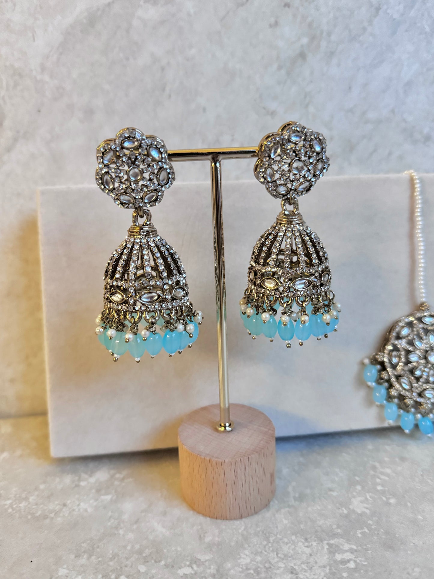 Emaan Jhumka and Tikka - Light Blue