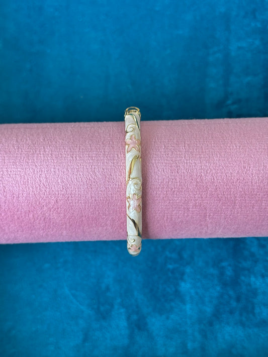 Pink/White Painted Bangle