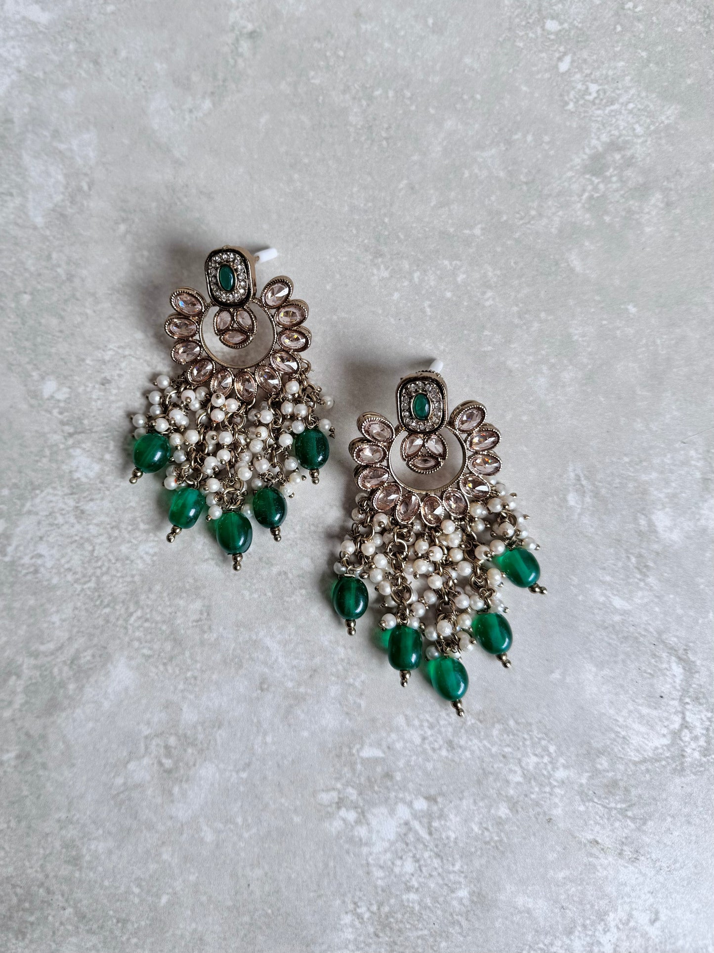 Huda Earrings - Dark Green