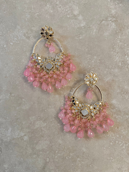 Aina Earrings - Pink-Statement Jewels