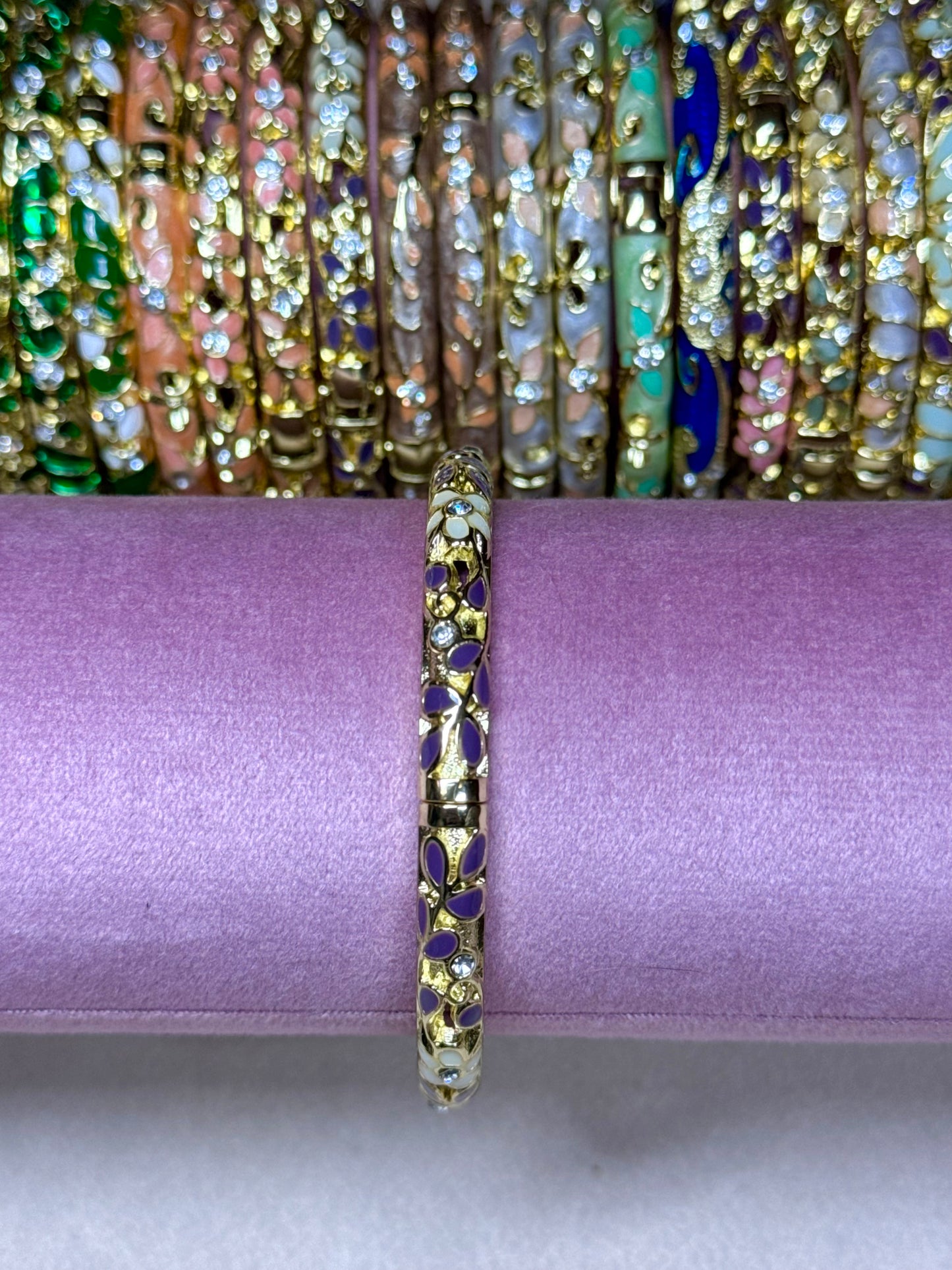 Purple and Gold Painted Bangle