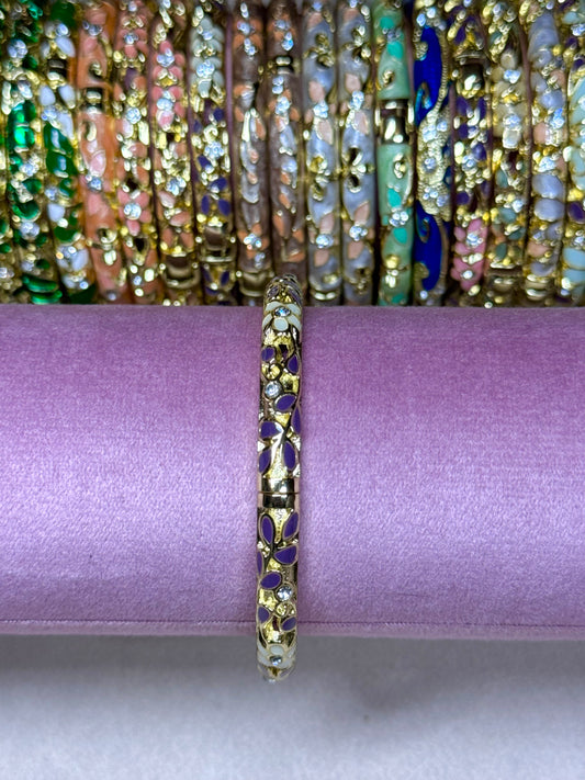 Purple and Gold Painted Bangle