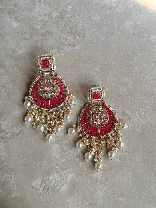 Haya Earrings - Hot Pink