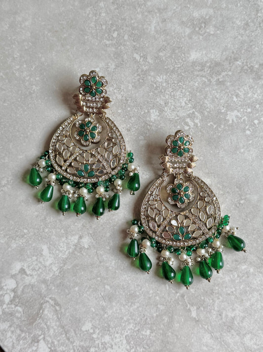 Anita Mirror Earrings-Green