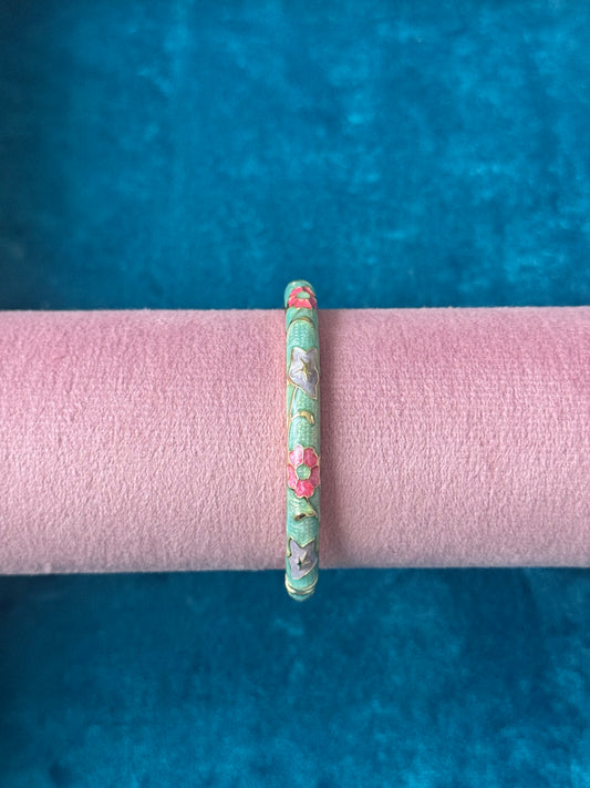 Mint Floral Painted Bangle