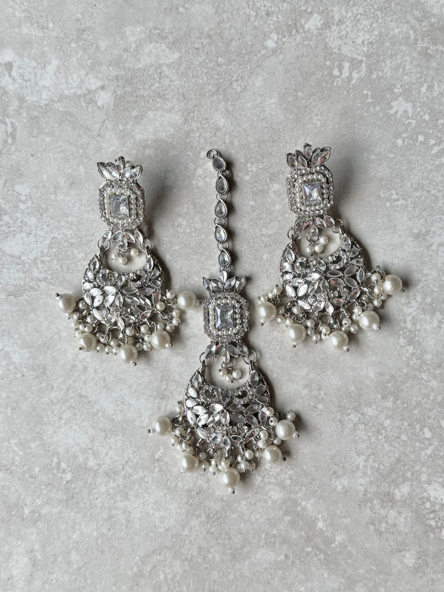 Zehra Earring and Tikka - Silver