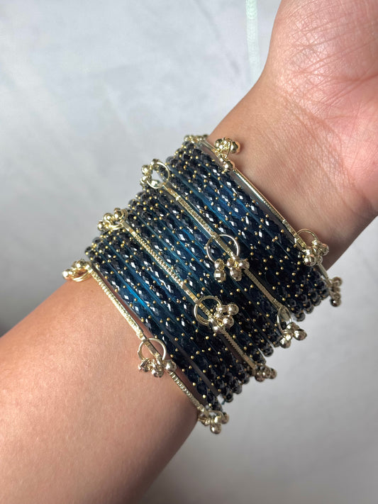 Kashmiri Bangles - Peacock Blue ￼