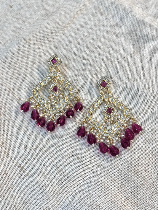 Navya Earrings - Purple