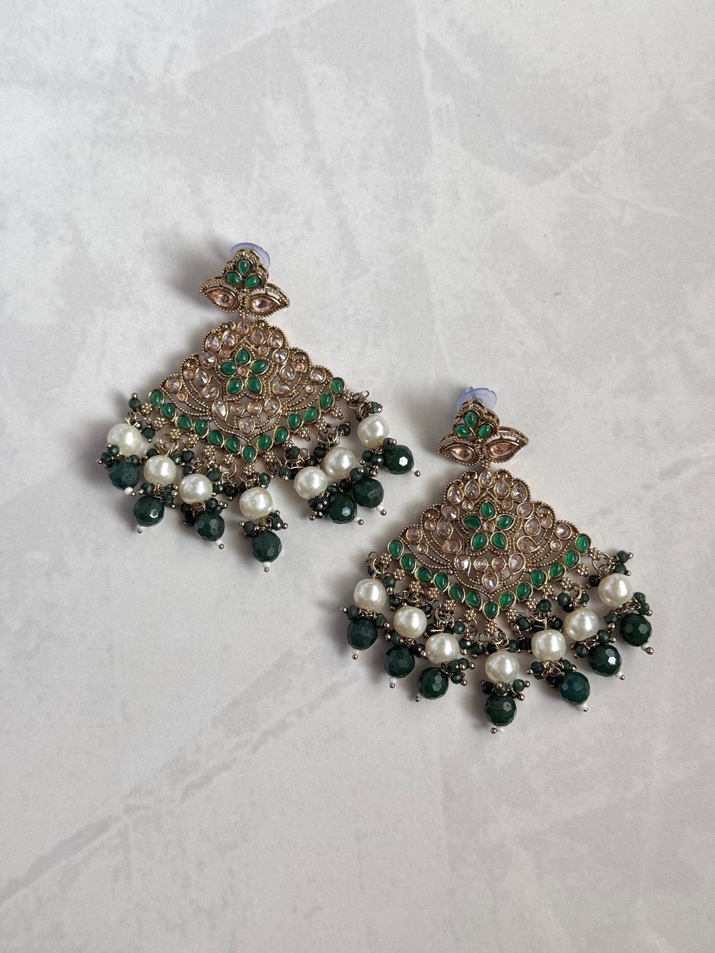 Avneet Earrings - Dark Green