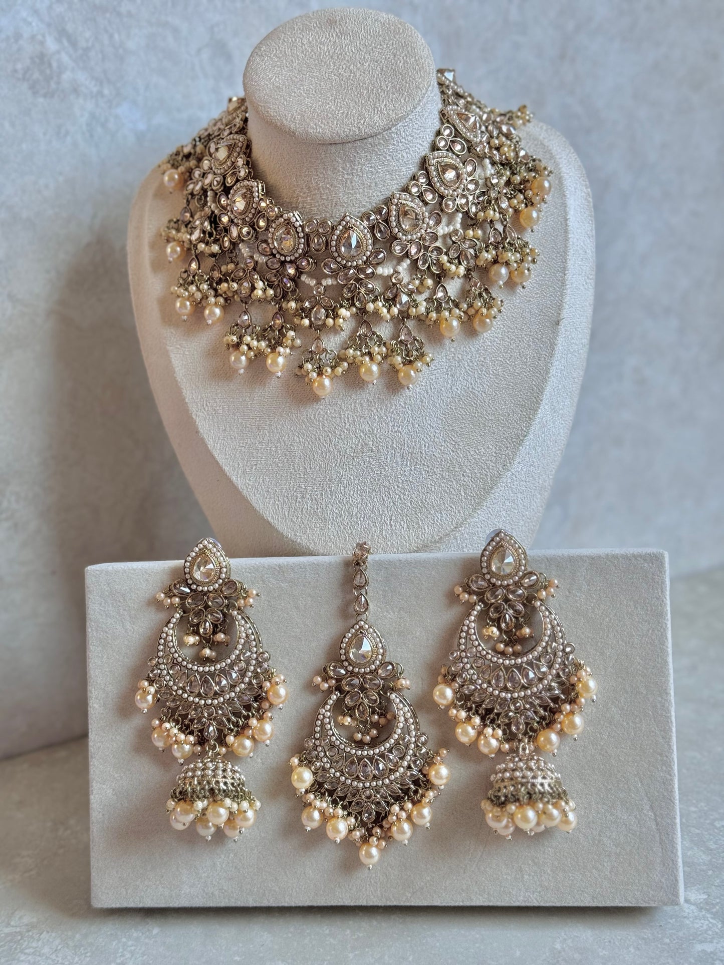 Devi Semi Bridal Necklace - Gold