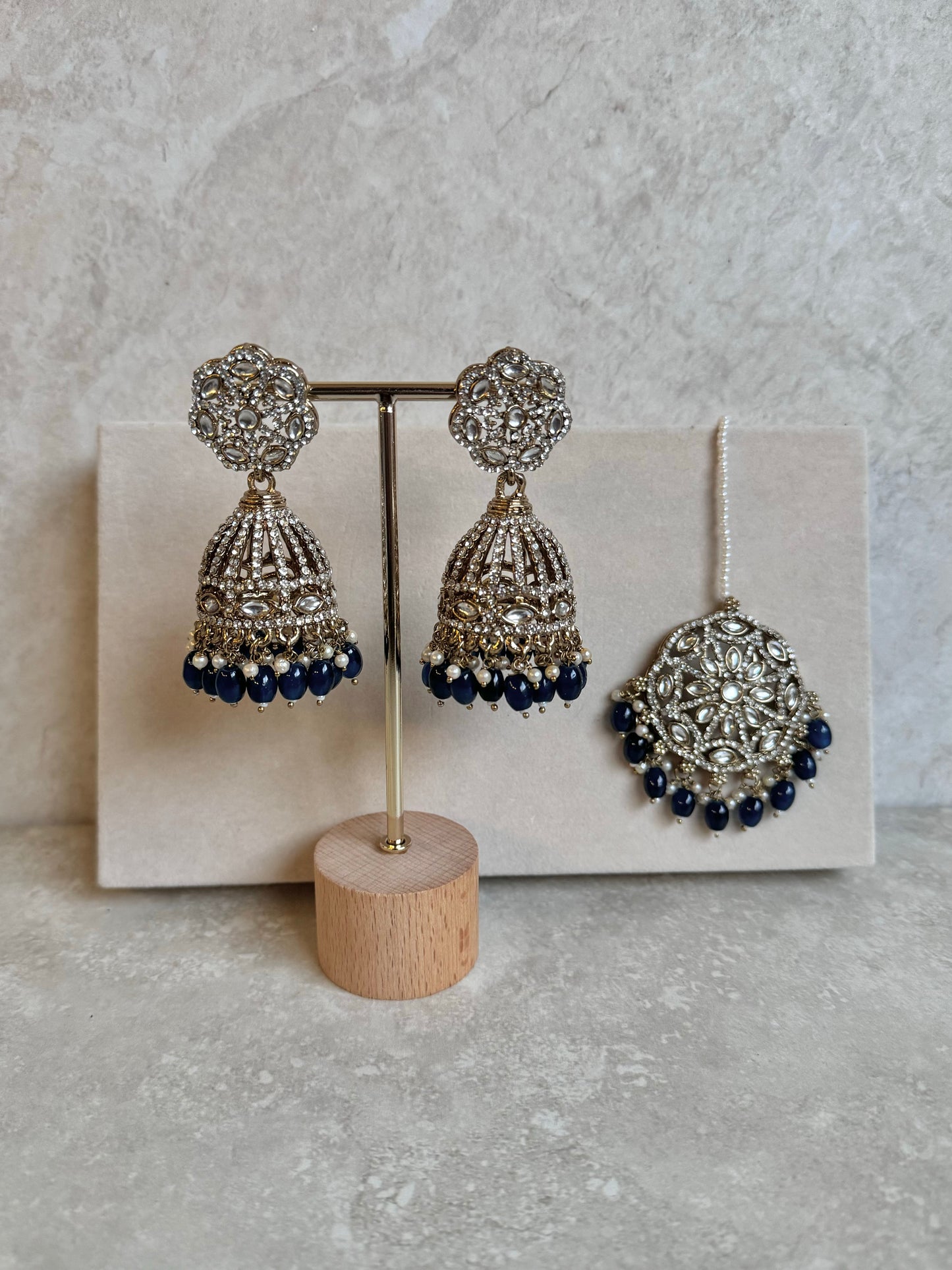 Emaan Jhumka and Tikka - Navy Blue