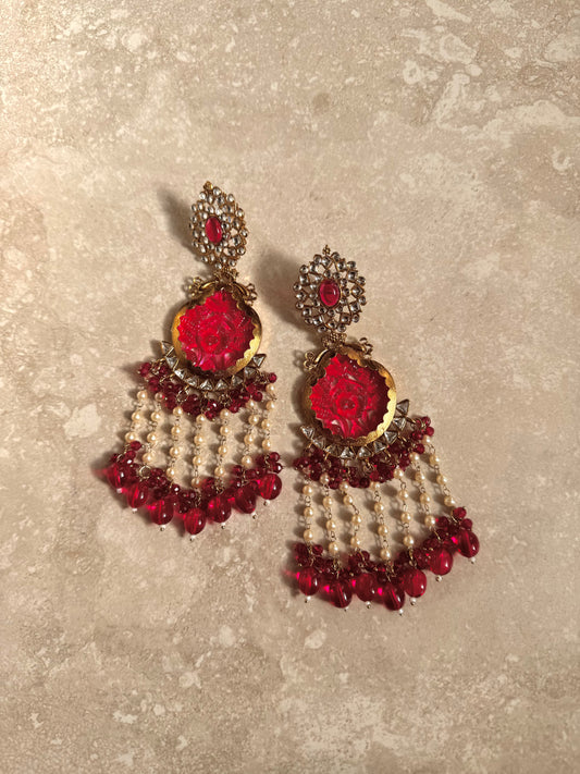 Rabbia Earrings - Red