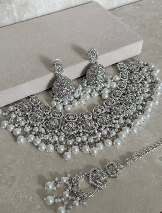 Zahra Bridal Set - Silver