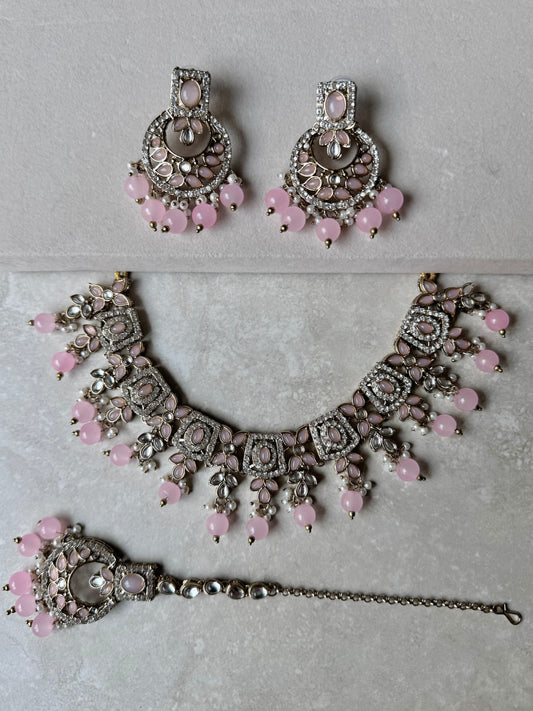 Zahra Necklace Set - Pink
