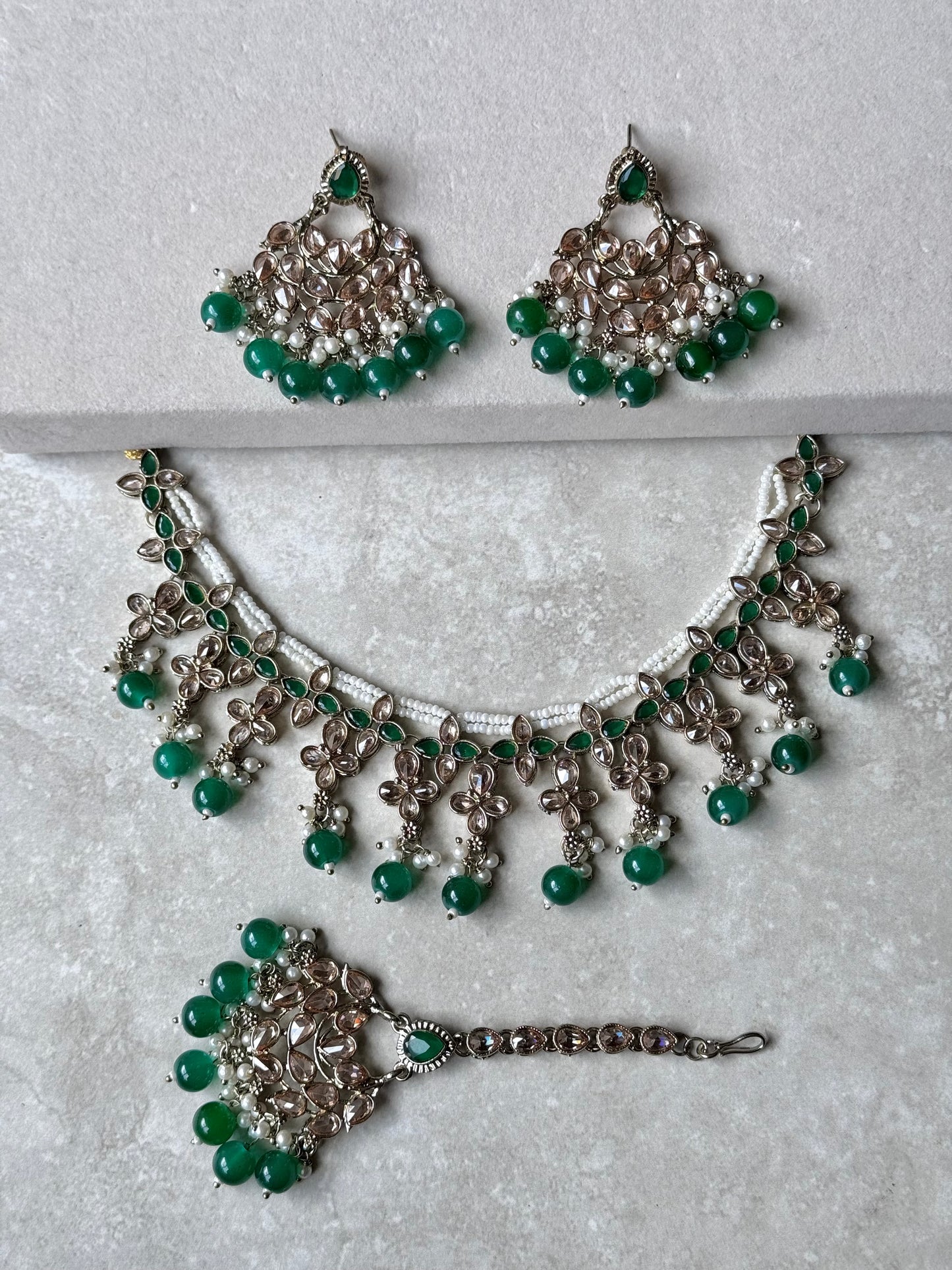 Humma Necklace Set - Green