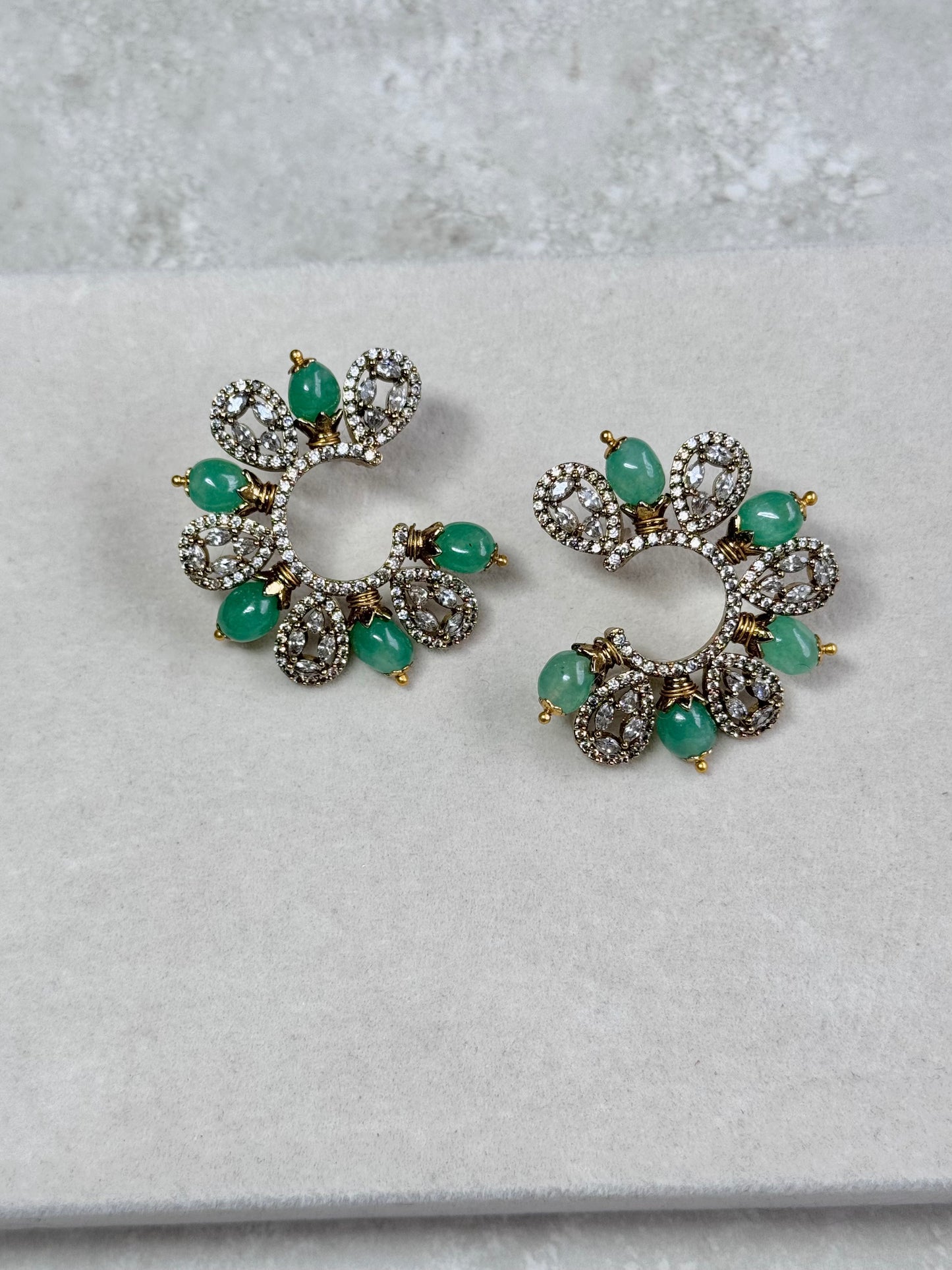 Mina Earrings - Green (Lux Collection)