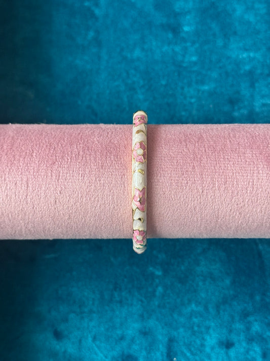 White/Pink Painted Bangle