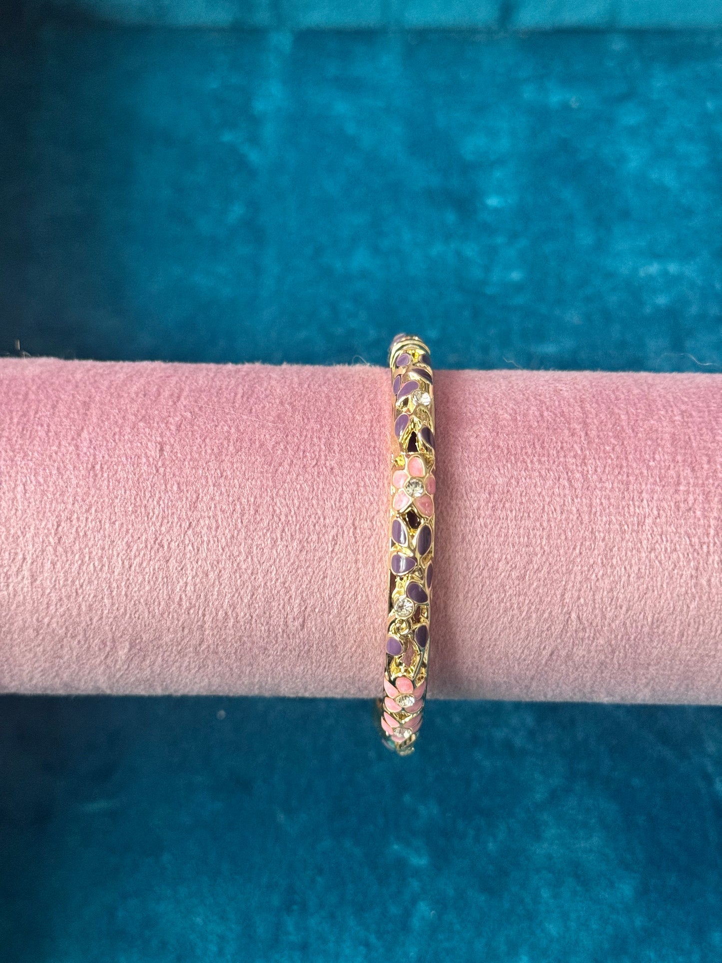 Gold/Purple/Peach Painted Bangle