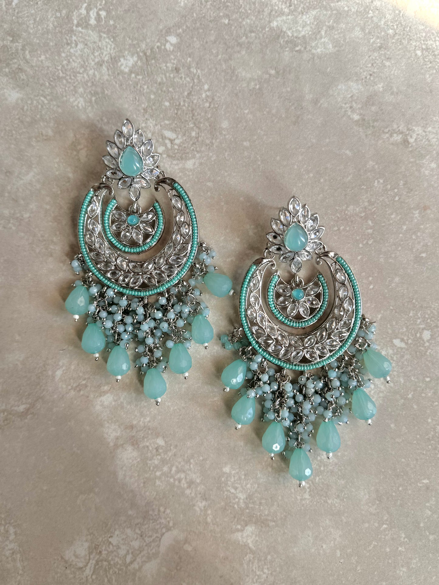 Maya Silver Earrings - Teal