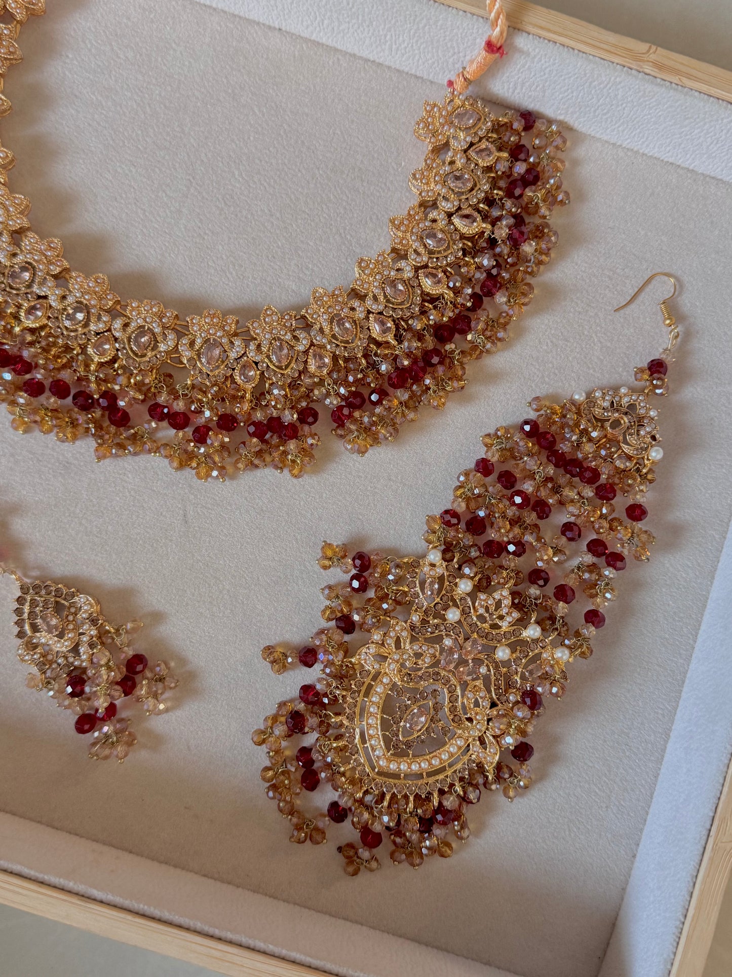 Rubina Small Bridal Set - Red/Gold