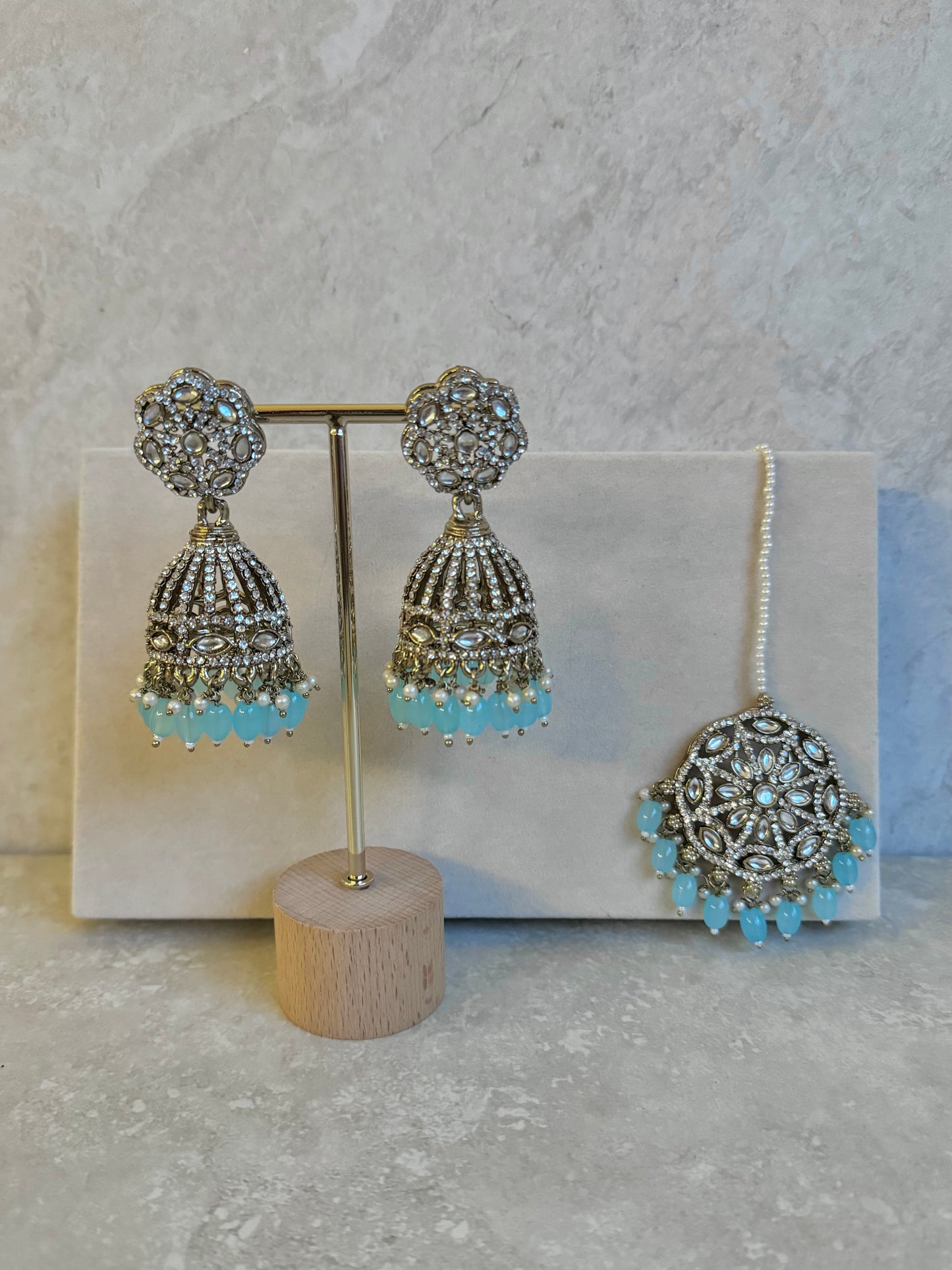 Emaan Jhumka and Tikka - Light Blue