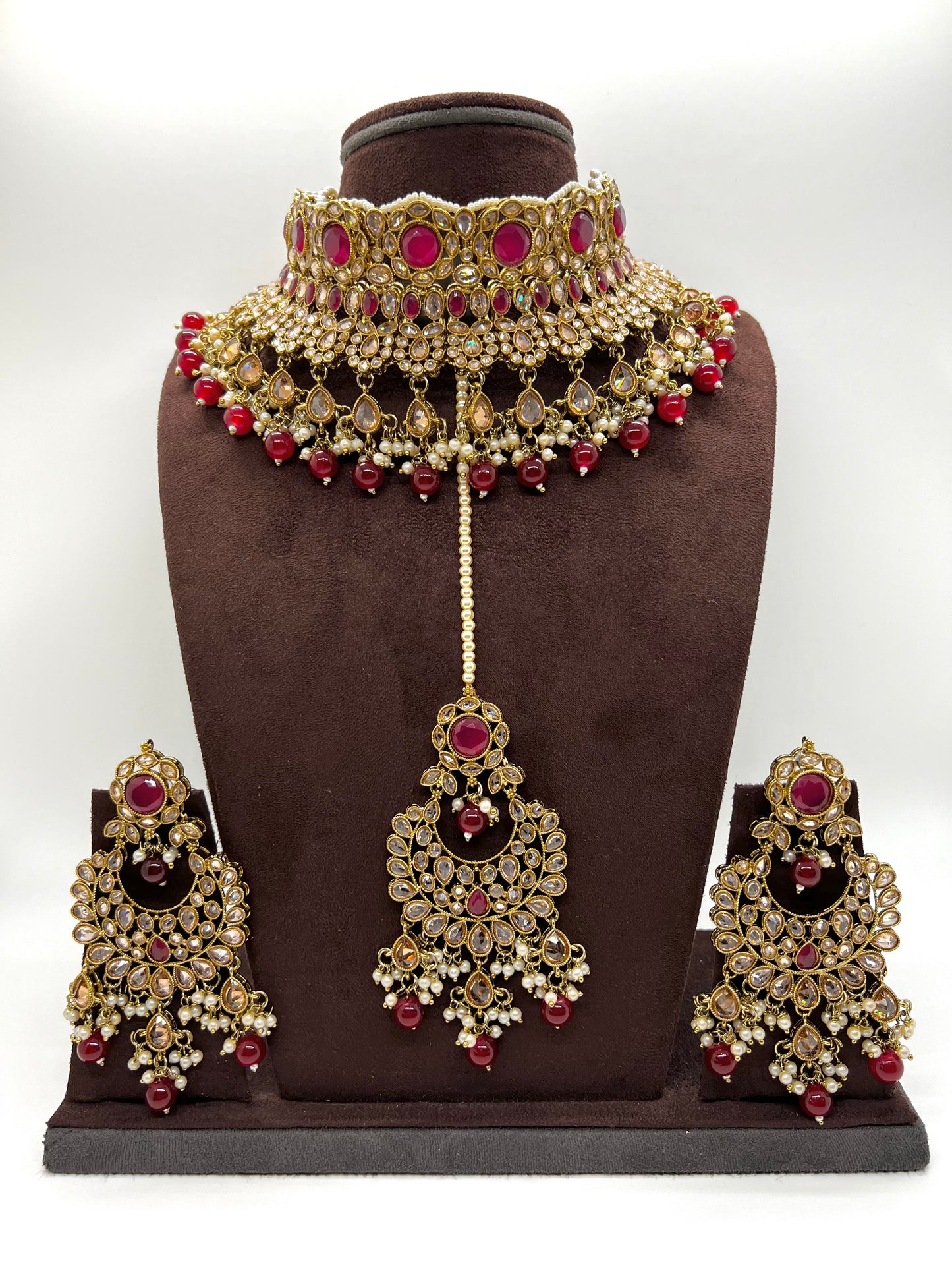 Seerat Semi Bridal Set - Maroon