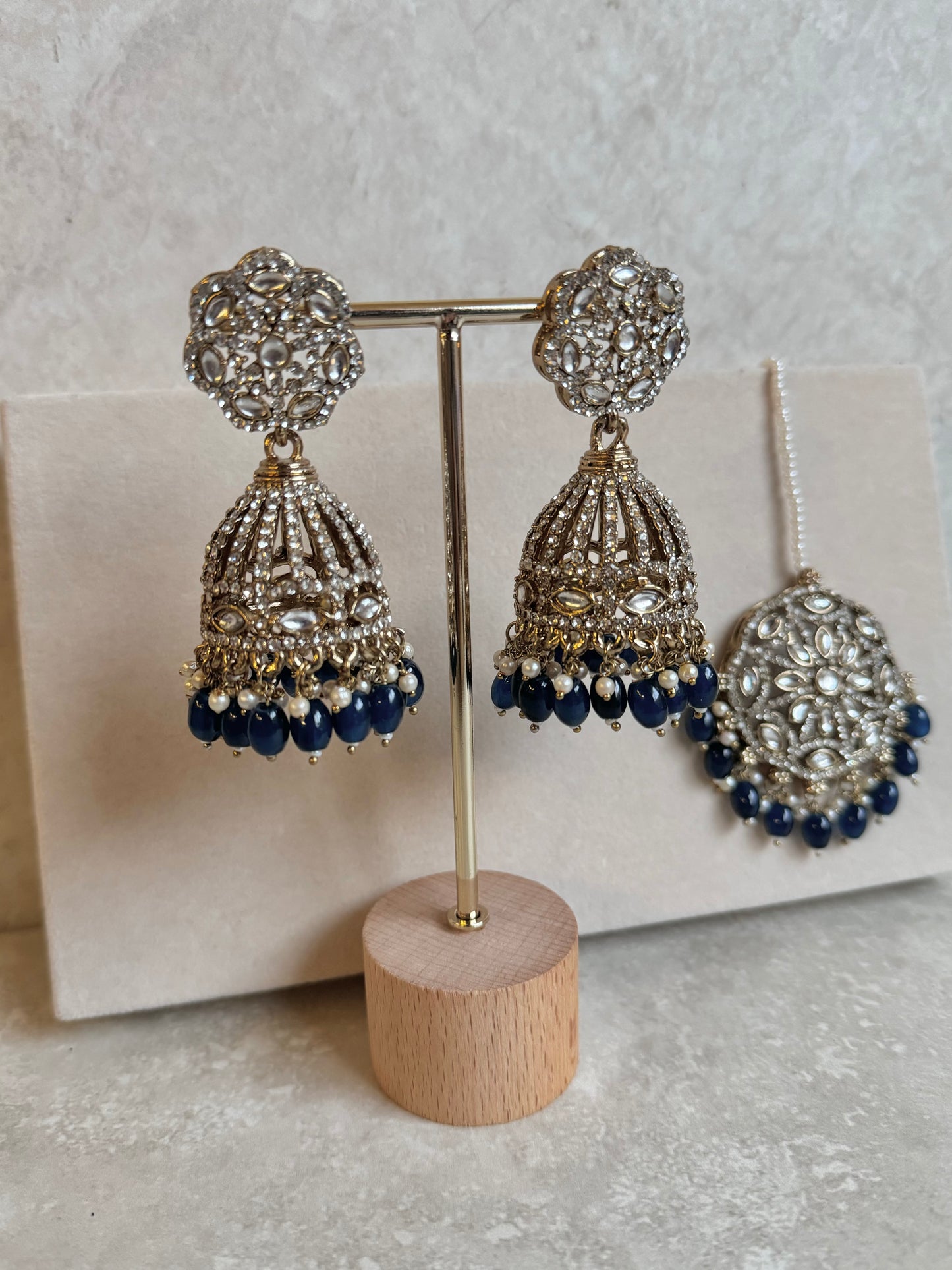 Emaan Jhumka and Tikka - Navy Blue