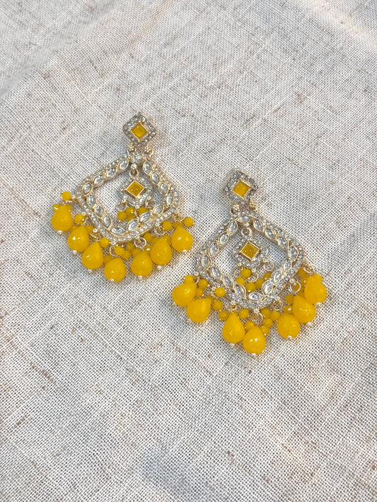 Navya Earrings - Yellow