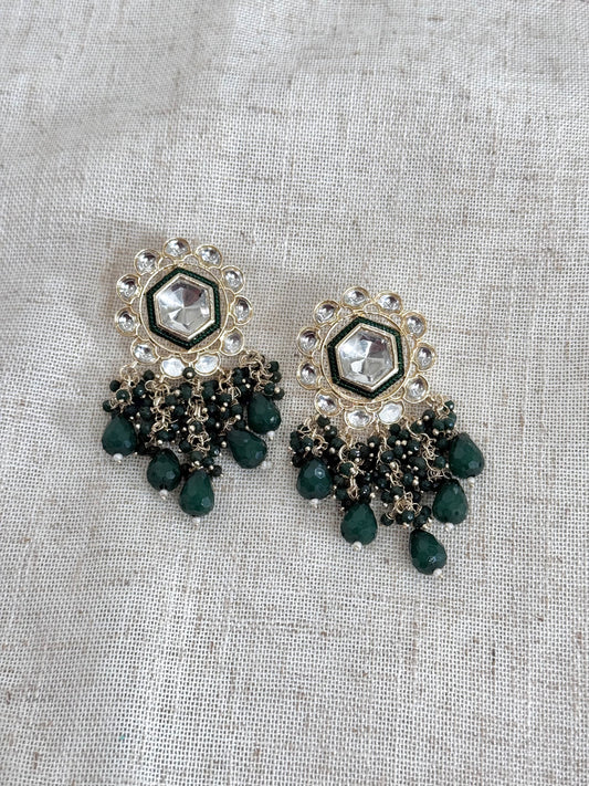 Nayaab Earrings - Dark Green