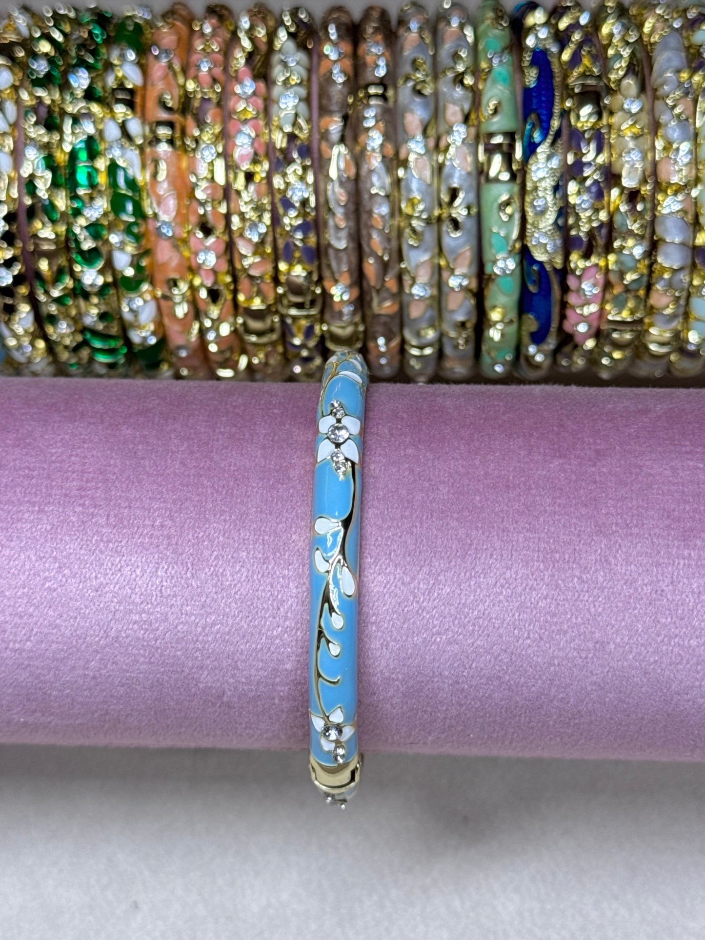 Blue and White Painted Bangle