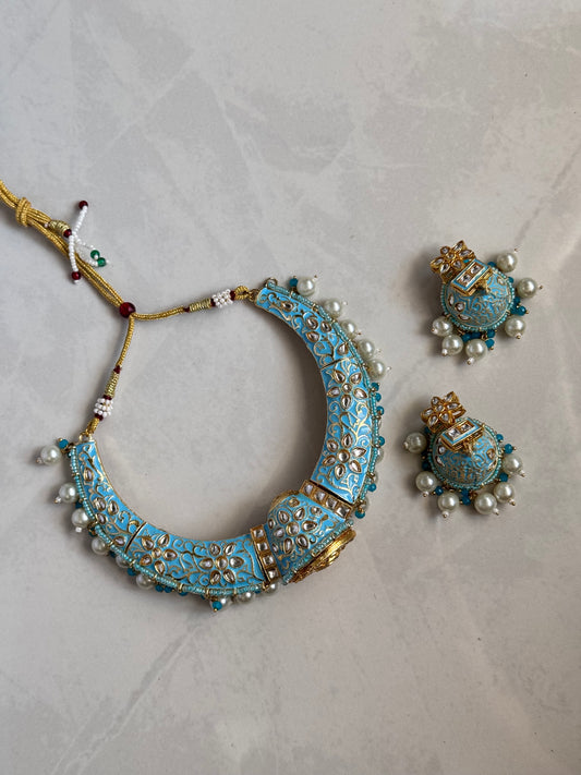 Teal Hasli Necklace Set