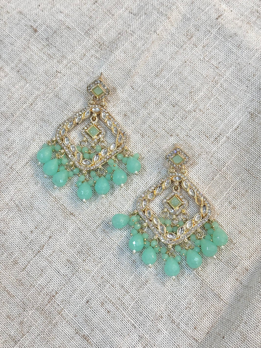 Navya Earrings - Light Teal